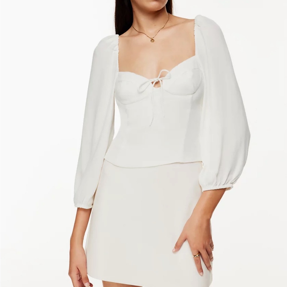 NWT Aritzia Wilfred Novella Blouse - XS Light Birch